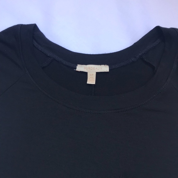 SOLD Bordeaux Black A Line Top w Accordion back - Picture 3 of 8